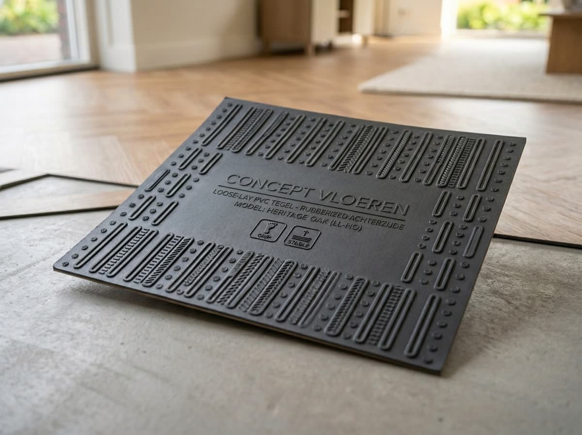 Loose-lay PVC — Los gelegd, herbruikbaar. Snel geplaatst en weer op te nemen — perfect voor huur of tijdelijke ruimtes.