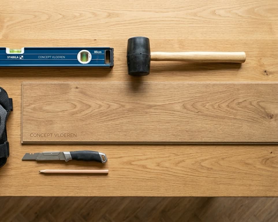 Gereedschap van onze leggers tijdens installatie